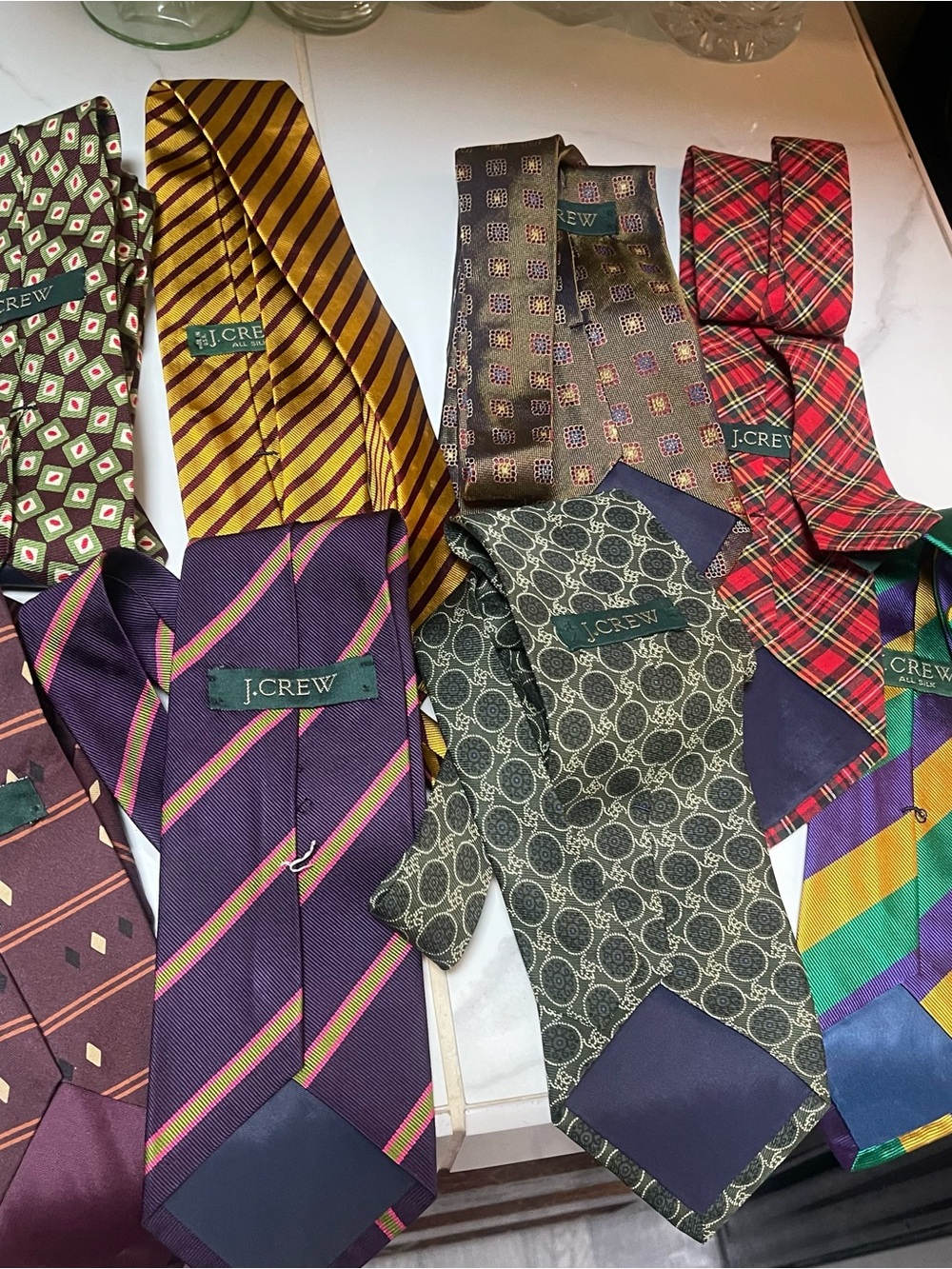 J Crew Bundle 8  Of 100% Silk Men’s Ties J Crew Made In USA - Picture 11 of 16